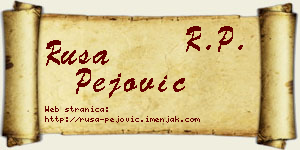 Rusa Pejović vizit kartica